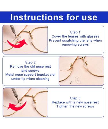 Bczr 30 Pairs Silicone Glasses Nose Pads Repair Set with Micro-Collect Screws | Durable & Comfortable Eyewear Accessories - Buy Online on GoSupps.com