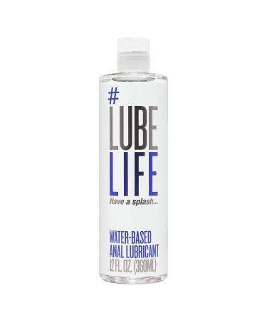 LubeLife Water-Based Anal Lubricant, Personal Backdoor Lube for Men, Women and Couples, Non-Staining, 12 Fl Oz