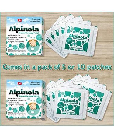Alpinola Aromatherapy Patches - Essential Oils Non-Medicated (10 Count) - Pack of 10 - Buy Online on GoSupps.com