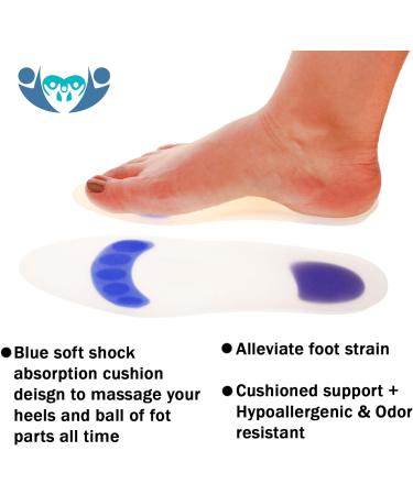 Silicone Insoles for Foot Comfort & Support | Orthopedic Pain Relief | Custom Fit for Walking Running Fitness | S M L XL Available - Buy Online on GoSupps.com