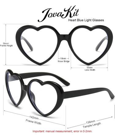 Shop JOVAKIT Heart Blue Light Glasses for Women | Vintage Red Heart Frame Computer Eyeglasses | Prevent Headache | Stylish & Comfortable 55mm - Buy Online on GoSupps.com