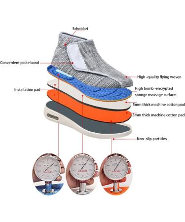 Men's Diabetic Edema Shoes | Comfortable Memory Foam Sneakers for Swollen Feet | Adjustable Size 12 Dark Blue - Perfect for Elderly & Plantar Support - Buy Online on GoSupps.com