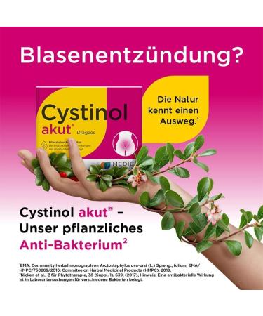 Cystinol Acute 100 Dragees - Fast Relief for Bladder Inflammation & UTI - Antibacterial Vegetable Medicine - 1 Pack - Ships Internationally - Buy Online on GoSupps.com