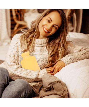 1L Hot Water Bottle with Soft Cover - 1000ml Hot Water Bag for Pain Relief - Yellow - Buy Online on GoSupps.com