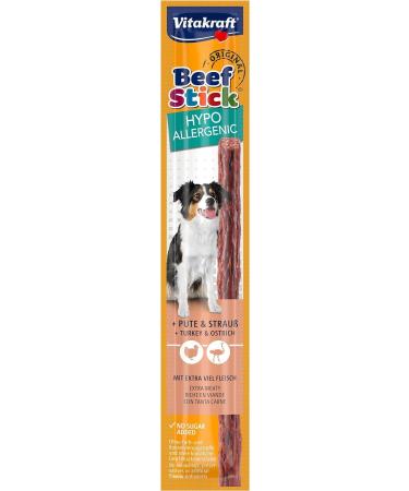 Vita Force Beef Stick - Hypoallergenic Dog Treats with Turkey & Ostrich Rice & Potatoes Sugar-Free | 50x12g - Buy Online on GoSupps.com