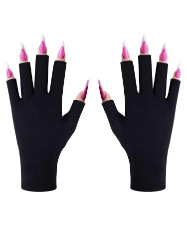 CGBOOM UV Nail Gloves - Protective gloves for gel manicures fingerless protect hands from UV lamps skin care