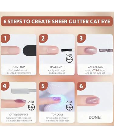 Gel Nail Polish Glitter Cat Eye Gel Nail Varnish Sparkly Purple UV/LED Soak-Off Gel Nail Varnish Highly Pigmented 9D Magnetic Nail Gel Shimmer Galaxy Nail Art Salon DIY Gifts - Buy Online on GoSupps.com