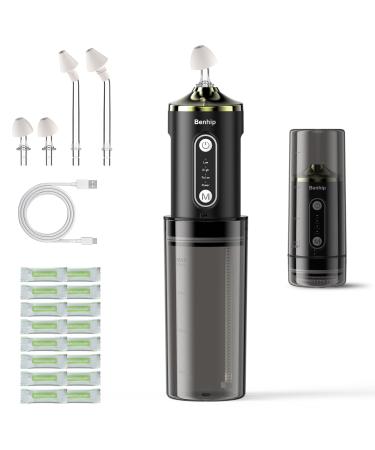 Benhip Electric Nasal Irrigation System Kit Sinus Rinse Bottle Neti Pot Decongestant Relief System for Kids/ Adults Cordless Storeable Waterproof with 60 Saline Packets Wash Nose & Snoring Remedy