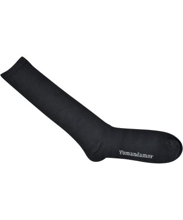 Yomandamor Men's Over the Calf Diabetic Dress Socks - Size 13-15, 4 Pairs, Black - Buy Online on GoSupps.com