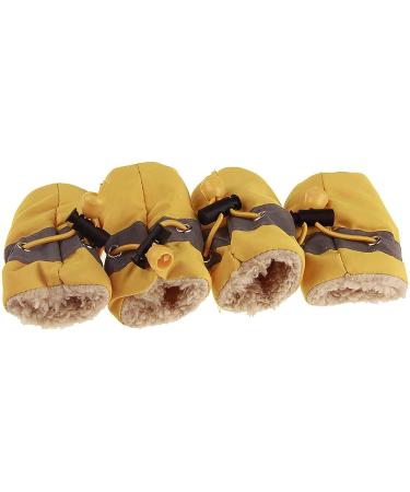 Nexsol Anti Slip Dog Socks Shoes Adjustable Drawstring Boot Paw Protectors slightly waterproof for Small Medium Pets Cats (yellow M/3(5-6LB)) yellow M/3(5-6LB)