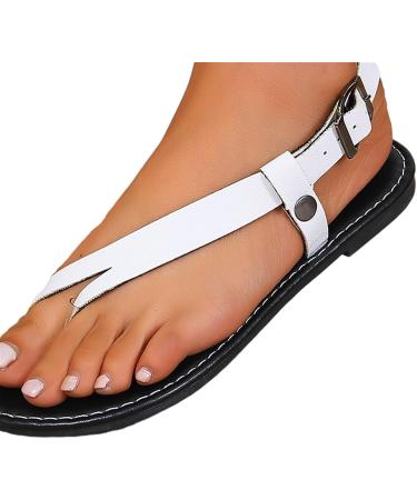 Women's Flat Slide Sandals - Open Toe Bunion Corrector with Adjustable Buckle | Summer Casual Beach Shoes for Big Toe Bone Correction & Arch Support - Size 7 White - Buy Online on GoSupps.com