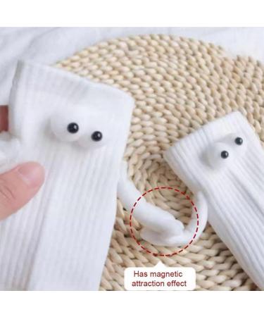 3D Couple Socks - Funny Magnetic Suction Design - Black & White 4 Pairs - Buy Online on GoSupps.com
