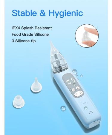 Electric Nasal Aspirator for Baby - Adjustable 5 Levels Suction, USB Rechargeable, Light & Nursery Rhymes (Blue) - Buy Online on GoSupps.com