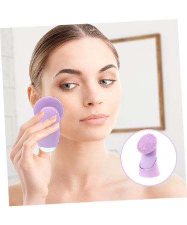 POPETPOP 1pc Facial Cleaning Device Facial Cleaning Machine Electric Facial Brush Manual Exfoliating Brush Face Brush Cleansing Brush Silica Gel Deep Cleaning Purple 10.8X6cm - Buy Online on GoSupps.com