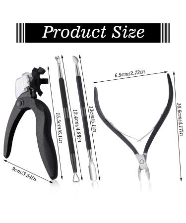 4 in 1 Adjustable Acrylic Nail Clipper for Acrylic Nails - Stainless Steel Trimmer for Salon & Home Nail Art - Black - Buy Online on GoSupps.com