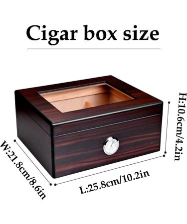 Cigar Boxs Humidors Delicate Cigar Humidor Fine Clear Glass Top with Hygrometer Cigar Desktop Box Cecigar Box Men's Cigars Case Portable - Buy Online on GoSupps.com