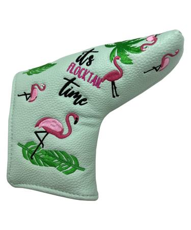Giggle Golf Blade Putter Cover | Golf Bag Accessory | Great Golf Gift for Women & Men Flamingos