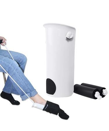 Sock Aid Tool and Pants Assist for older people sock Helper Puller Aid Socks Assist Help Soft Nylon Tool with foam handles to put on the sock