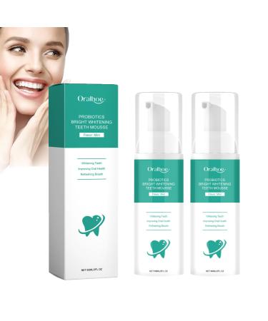 2 Stuck Bright Whitening Teeth Mousse Teeth Whitening Toothpaste Oral Repair Treatment Oral Repair Mousse Herbal Brightening Oral Repair Mousse Deep Cleaning Teeth - 60ml