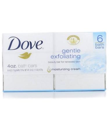 Dove Gentle Exfoliating Beauty Bars 4 oz  6 bars