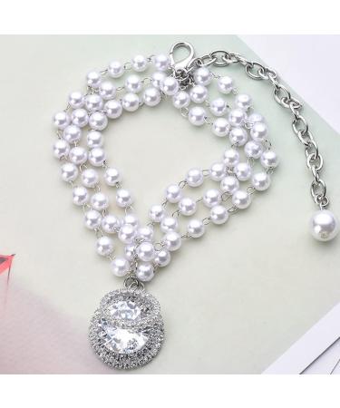 Rayminsino Pet Collar - Adjustable Gemstone & Pearl Necklace for Cats & Dogs | Decorative Jewelry Accessories - Buy Online on GoSupps.com