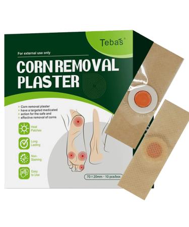 Tebas Corn Removers for Toes 10 Pack Corn Removal Cream Patches Corn & Callus Remover Cushions with Salicylic Acid and Natural Herbal Ingredients Corn Removal Plaster for Toes Feet