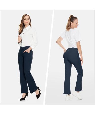 MOTEEPI Women's High Waisted Bootcut Yoga Dress Pants - Navy Blue, XL - Buy Online on GoSupps.com