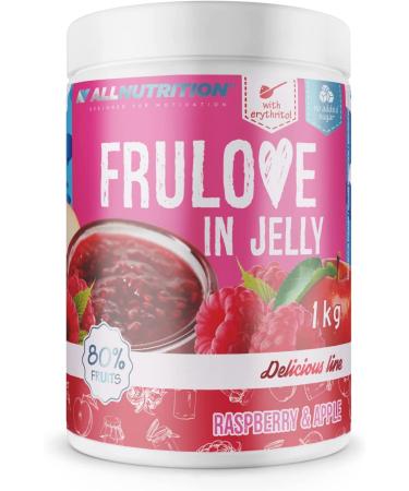 ALLNUTRITION Sugar Free Jam - Frulove In Jelly Raspberry & Apple - Seriously Low Carb Fruits in Jelly - 80% Fruit Jelly Low Calorie Spread - Sugar Free Marmalade - Vegan Friendly - 1000g