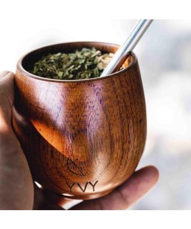 YVY MAT Mate Kit | Mate Pack with Wooden Calabash Bombilla and 1 Pouch of Yerba Mate Organic Green 500g | Complete Set for Beginning Mate | Mate Box Discovery of Flavors - Buy Online on GoSupps.com
