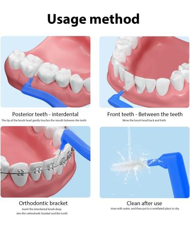 10-Pack Interdental Brushes - Multi-Color Cleaning Tools for Optimal Dental Care | Angled Interdental Cleaning Brushes - Buy Online on GoSupps.com