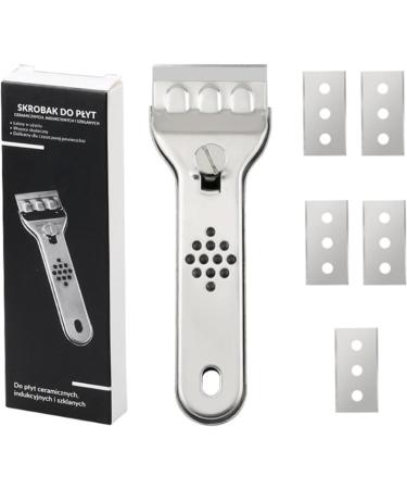 Hob Scraper - Blade Cleaning Scraper for Glass with 5 Replacement Blades | Stainless Steel Blade Scratches for Induction Hobs Glass Ceramic Hob Oven Shayu - Buy Online on GoSupps.com
