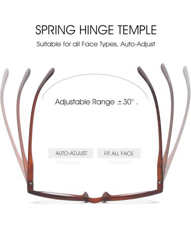 Vevesmundo Anti Blue Light Reading Glasses for Men & Women - Retro Full-Rim Visual Aid with Spring Hinges & 2.0x Blue Light Filter - Buy Online on GoSupps.com