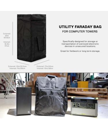 SLNT Utility Faraday Bag for Computer Towers & Gaming Consoles - Military-Grade Water-Resistant Signal Blocking Protection from Hacking & Spying - Buy Online on GoSupps.com