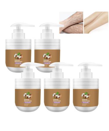 WRANBAO Rozino 5-Pack Coconut Oil Facial Hair Removal Creams for Gentle Facial Hair Removal for Smooth Skin Suitable for Men and Women Upper Lip and Chin 100
