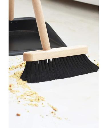 YJ Wooden Broom Dustpan Set - Soft Fur Broom with Durable Beech Handle | Anti-Tilt Design | Ideal for Kitchen Bedroom & Garage - Buy Online on GoSupps.com