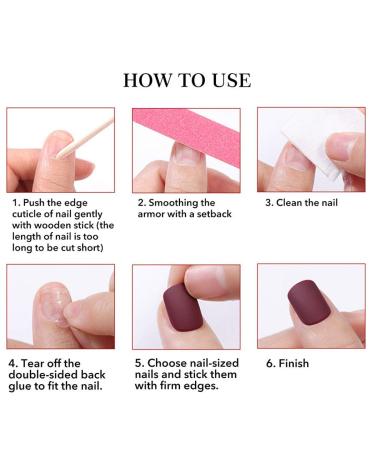 Brishow Coffin Artificial Fingernails - Short Pink Acrylic Nails for Women & Girls - 24 Pieces - Easy Stick-On - Buy Online on GoSupps.com