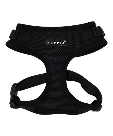 Puppia Ritefit Dog harness for small to medium -sized dogs - adjustable and very soft - also usable as a puppy dishes -Atani train tableware for dogs black l l black