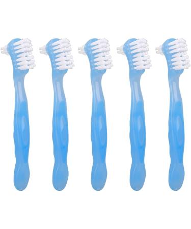 Ververt Touch Denture Cleaning Brush Set - 5-Part ProStese Double-Sided Cleaning Brush for Elderly | Portable & Travel-Friendly | Essential Blue Care Tool - Buy Online on GoSupps.com