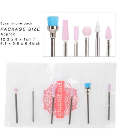 Stainless Steel Nail Drill Bit Set - 6Pcs Manicure Accessories for Nail Art File Tools - Buy Online on GoSupps.com
