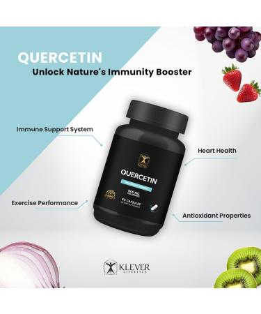 Klever Lifestyle | Quercetin with Bromelain Supplement | Antioxidant Properties Brain Health | 60 Capsules | 800mg per Serving - Buy Online on GoSupps.com