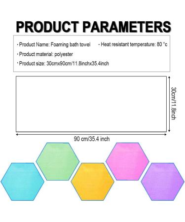 5 Piece Exfoliating Bath Towels Set | Long Nylon Scrubber & Body Washcloth for Deep Cleansing - Perfect for Spa & Home Use - Buy Online on GoSupps.com