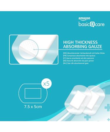 Amazon Basic Care Waterproof Pavement - Transparent Second Skin 60 Pieces (12 Packs of 5) | High Protection Water Resistant 7.5 x 5 cm - Buy Online on GoSupps.com