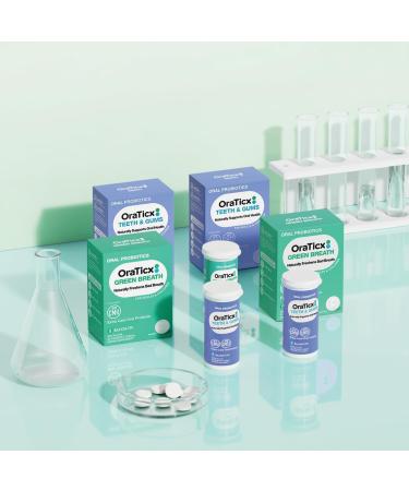 OraTicx Oral Probiotics: Green Breath Freshening Supplement - 8 Billion CFU, Mint Flavor (30 Lozenges) - Buy Online on GoSupps.com