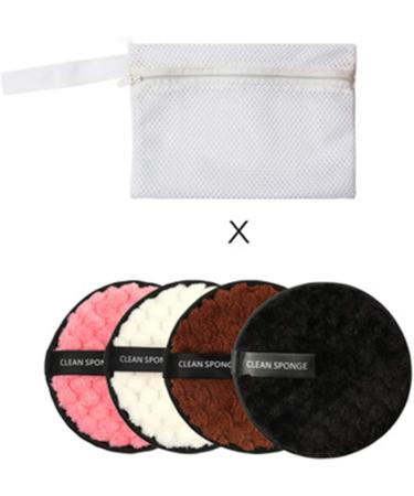 Jiahao 4-Piece Microfiber Makeup Remover Pads - Reusable Makeup Cleaning Towels & Sponges for Effortless Cleansing - Eco-Friendly Beauty Tools - Buy Online on GoSupps.com