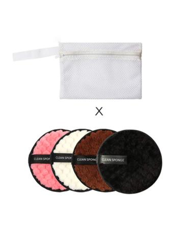 JYT GROUP Reusable Microfiber Facial Pads - 4 Pack Makeup Remover Cloths for Gentle Cleansing - Buy Online on GoSupps.com