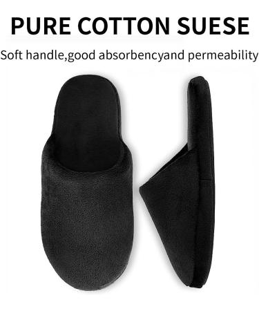 Luxury Spa Slippers Set - Cotton Memory Foam Non-slip Closed Toe - 3 Pairs in Black, Gray, White - Size 8-9 Women/7-8 Men - Buy Online on GoSupps.com