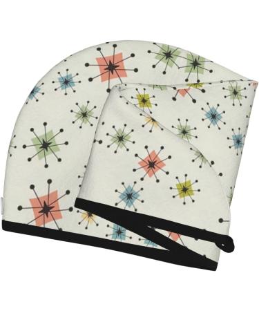 Quick-Dry Coral Velvet Hair Cap - Abstract Geometric Pattern | Ideal Hair Towel Wrap for Travel & Home - Unisex - Buy Online on GoSupps.com