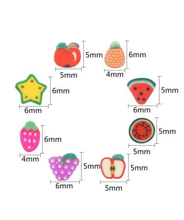 CCINEE 3D Fruit Nail Slices- 4000PCS Assorted Clay Slime Slices for DIY Crafts - 1/4 Inch - Buy Online on GoSupps.com
