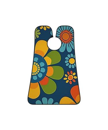 colorful wildflowers Print Beard Bib Apron Non-Stick Beard Men's Hair Catcher for Shaving Gifts for Men. One Size Black4
