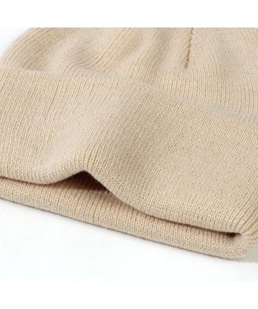 XYIYI Newborn Baby Winter Beanie Hat Mitten Set - Warm Knitted Hat Glove Set for Boys Girls 3-18 Months (Beige) - Buy Online on GoSupps.com